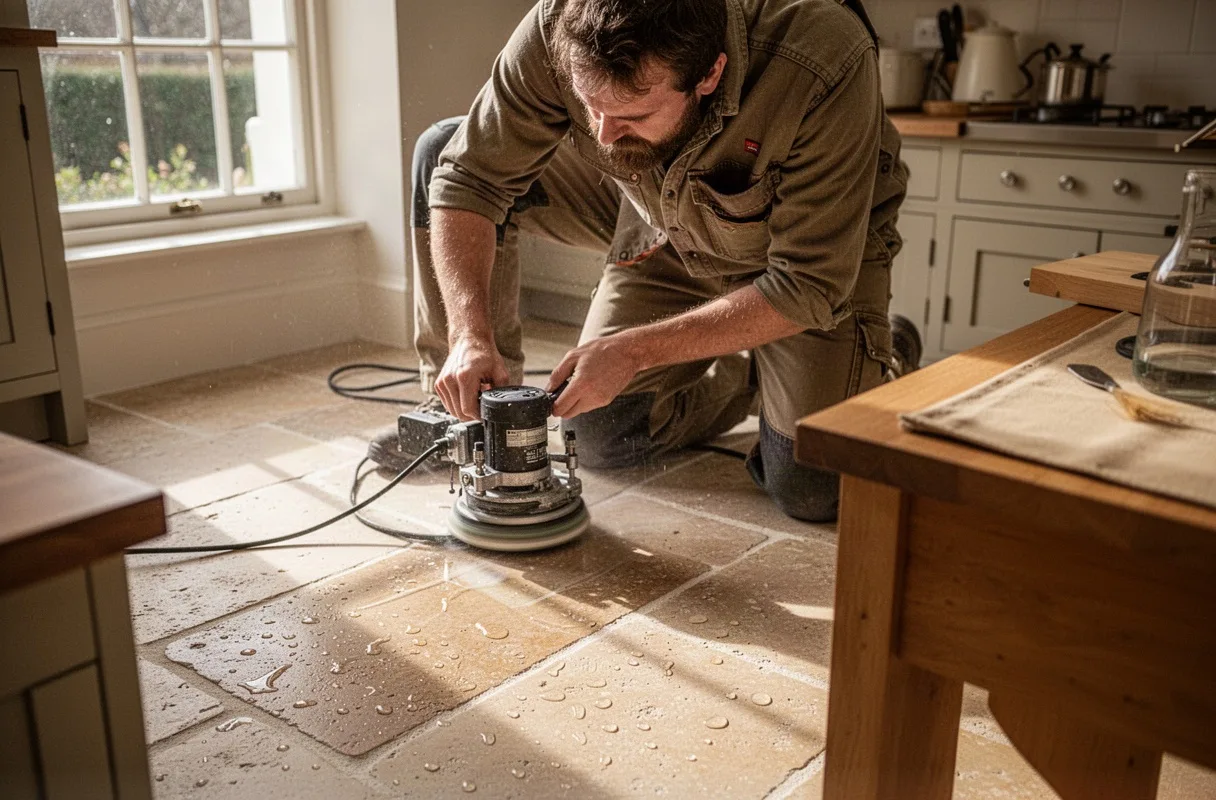 Natural Stone Floor Cleaning and Honing
